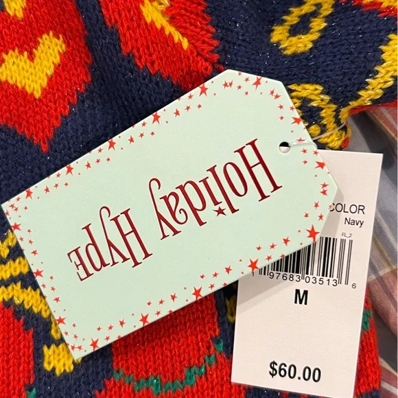 Holiday Hype Colorful Christmas Knit Sweater NWT - Picture 3 of 4